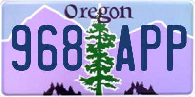 OR license plate 968APP