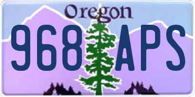 OR license plate 968APS