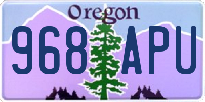 OR license plate 968APU