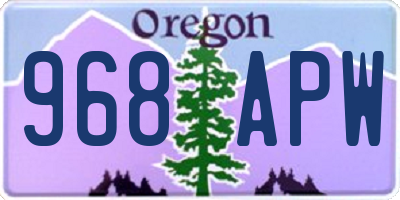 OR license plate 968APW