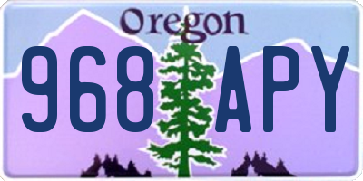 OR license plate 968APY