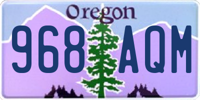 OR license plate 968AQM
