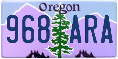 OR license plate 968ARA