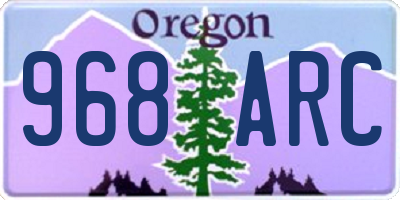 OR license plate 968ARC