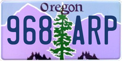 OR license plate 968ARP