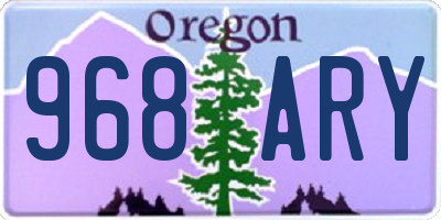 OR license plate 968ARY