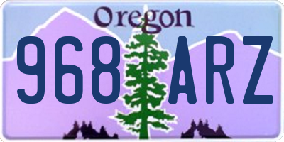 OR license plate 968ARZ