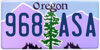 OR license plate 968ASA