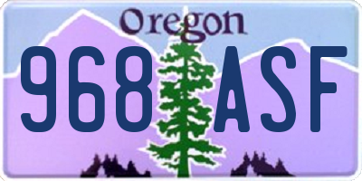 OR license plate 968ASF