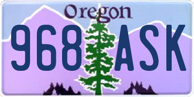 OR license plate 968ASK