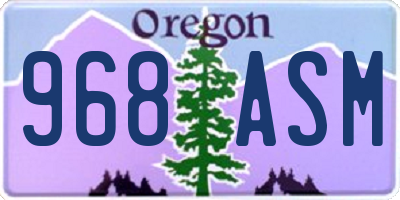 OR license plate 968ASM