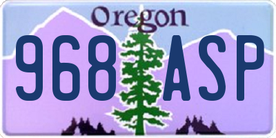 OR license plate 968ASP