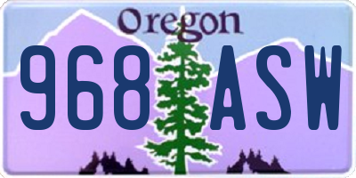 OR license plate 968ASW