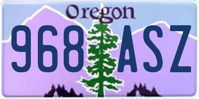OR license plate 968ASZ