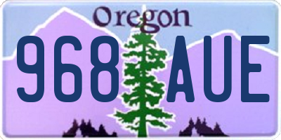 OR license plate 968AUE