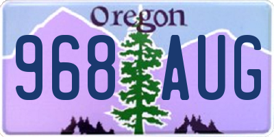 OR license plate 968AUG