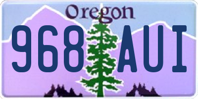OR license plate 968AUI