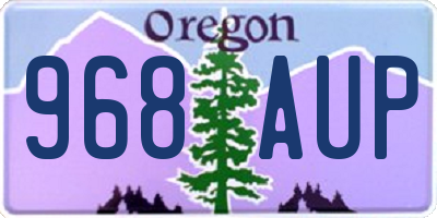OR license plate 968AUP