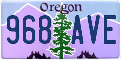 OR license plate 968AVE
