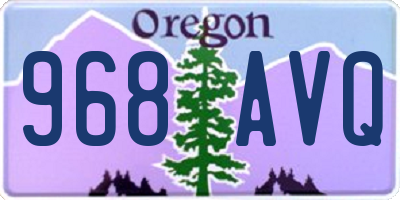 OR license plate 968AVQ