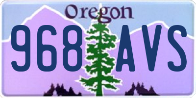 OR license plate 968AVS
