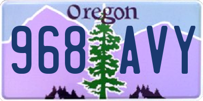 OR license plate 968AVY