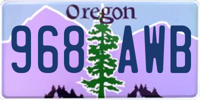 OR license plate 968AWB