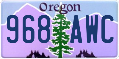 OR license plate 968AWC