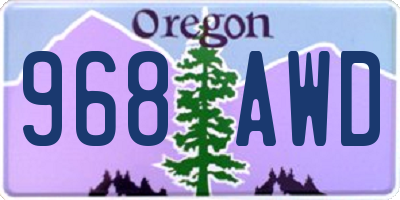 OR license plate 968AWD