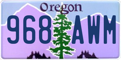 OR license plate 968AWM