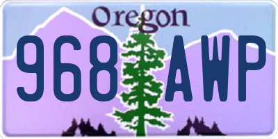 OR license plate 968AWP