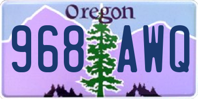 OR license plate 968AWQ