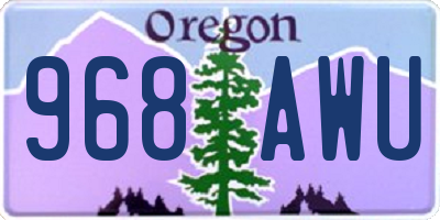 OR license plate 968AWU