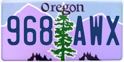 OR license plate 968AWX