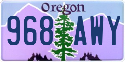 OR license plate 968AWY