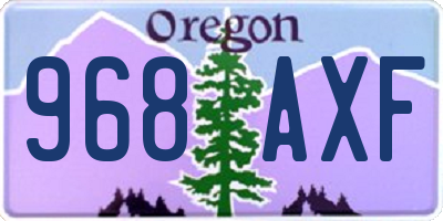 OR license plate 968AXF