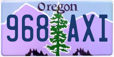 OR license plate 968AXI