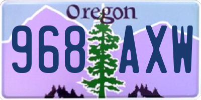OR license plate 968AXW