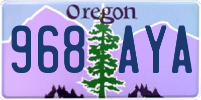 OR license plate 968AYA