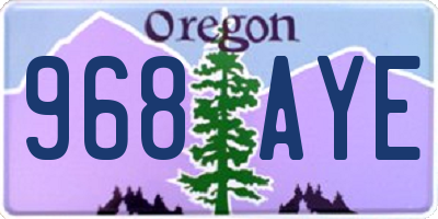 OR license plate 968AYE