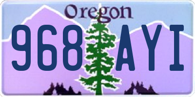 OR license plate 968AYI