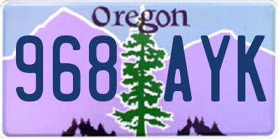 OR license plate 968AYK