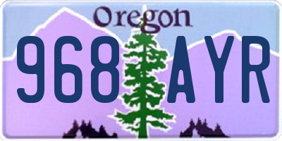 OR license plate 968AYR