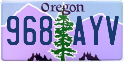 OR license plate 968AYV