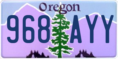 OR license plate 968AYY