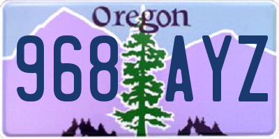 OR license plate 968AYZ