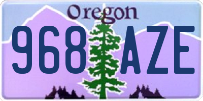 OR license plate 968AZE