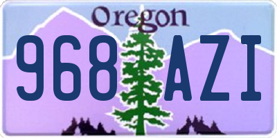 OR license plate 968AZI