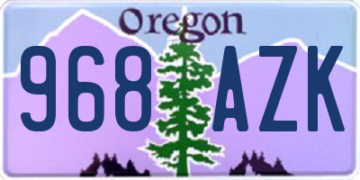 OR license plate 968AZK