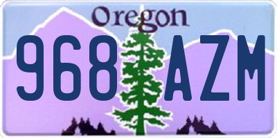 OR license plate 968AZM